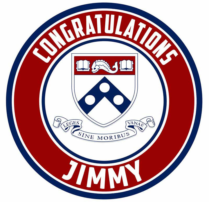 University of Pennsylvania Edible Cake Toppers Round