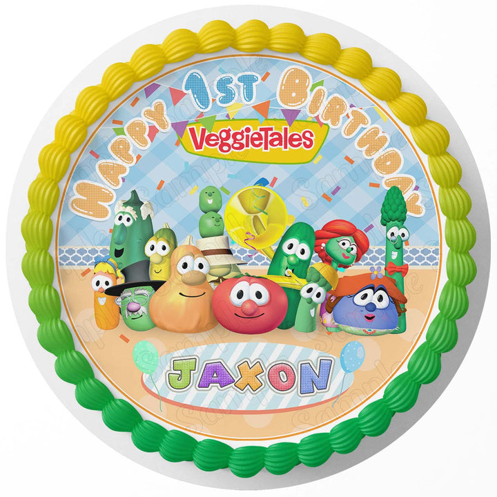 VeggieTales Kids Fun Edible Cake Toppers Round