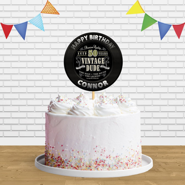 Vintage Dude Cake Topper Centerpiece Birthday Party Decorations CP717