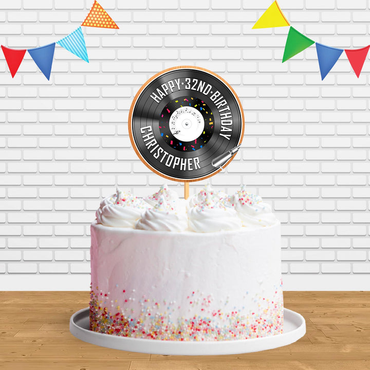 Vinyl Record Turntable Music Cake Topper Centerpiece Birthday Party Decorations CP752