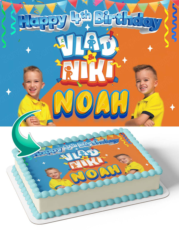 Vlad and Niki Youtuber Kids Edible Cake Toppers