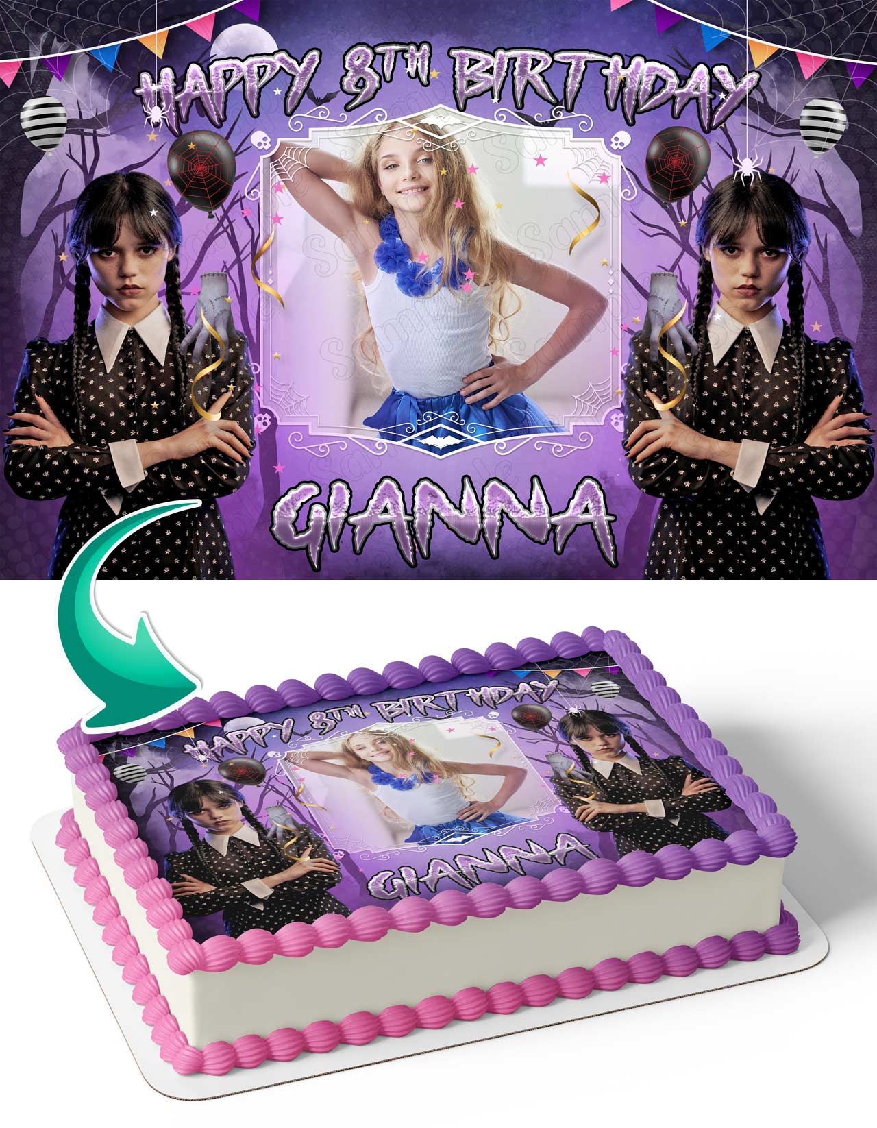 Wednesday Photo Frame Wednesday Adams Photo Frame Edible Cake Topper Image – Ediblecaketopper