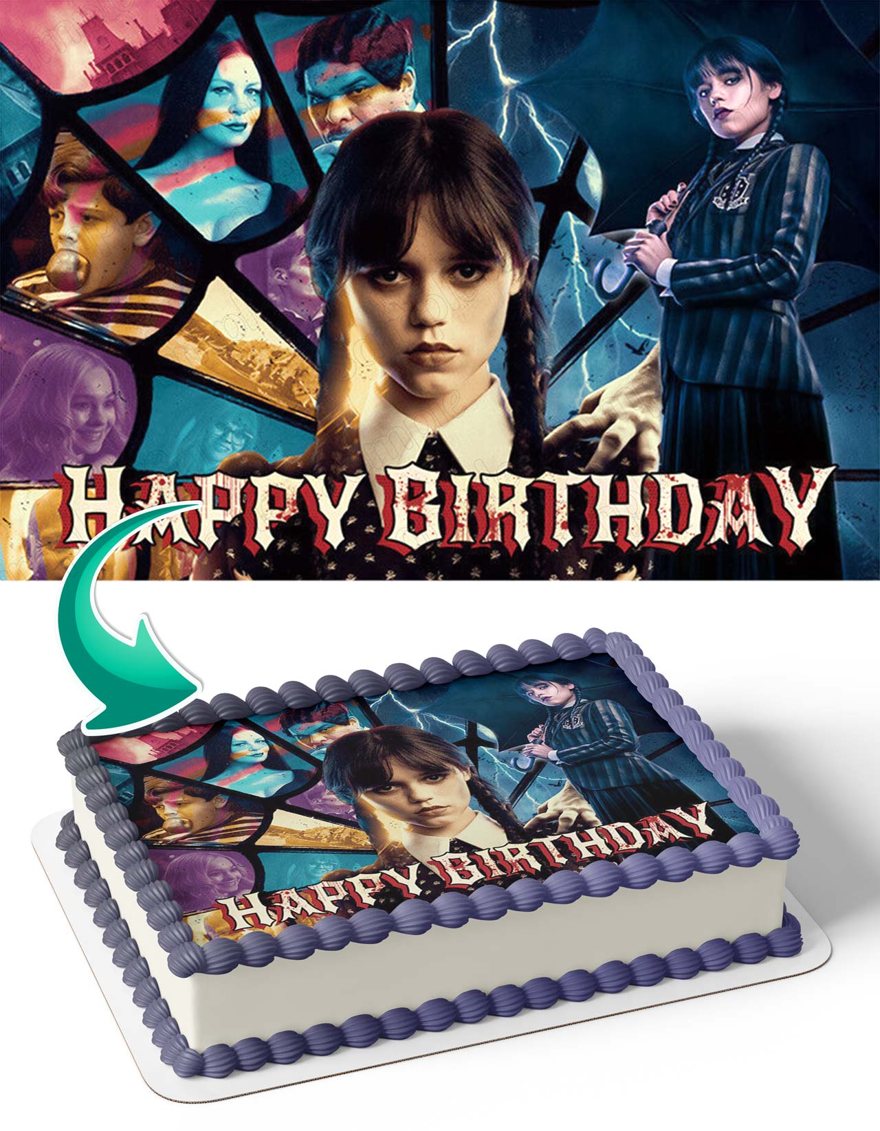 Wednesday Window Topper Wednesday Addams Netflix Series Edible Cake Toppers – Ediblecaketopper