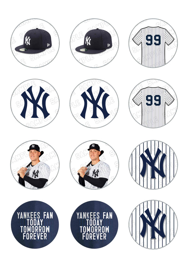 Yankees Aaron Judge Edible Cupcake Toppers