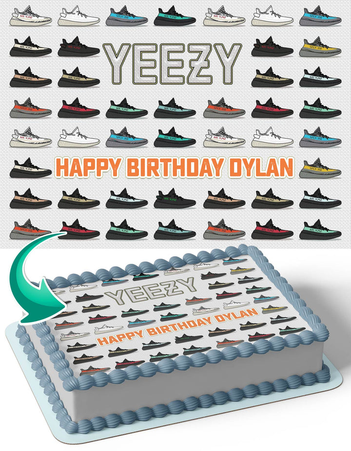 Yezzy Shoes Sneakers Edible Cake Toppers