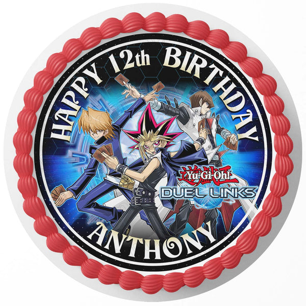 Yu Gi Gamers Kids Fun Oh Edible Cake Toppers Round